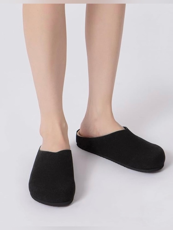 Athefit Shoes - Women's Black Slip-On Comfort Slippers